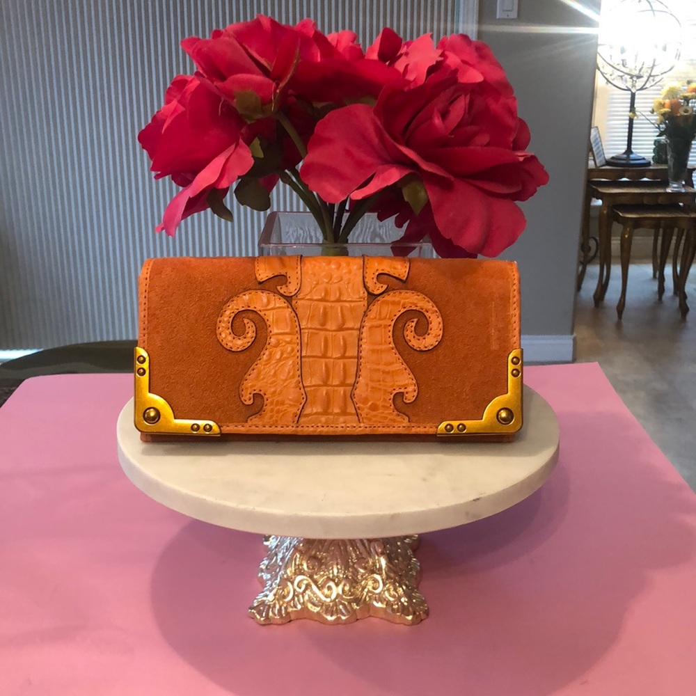 Orange Designer Clutch Wallet